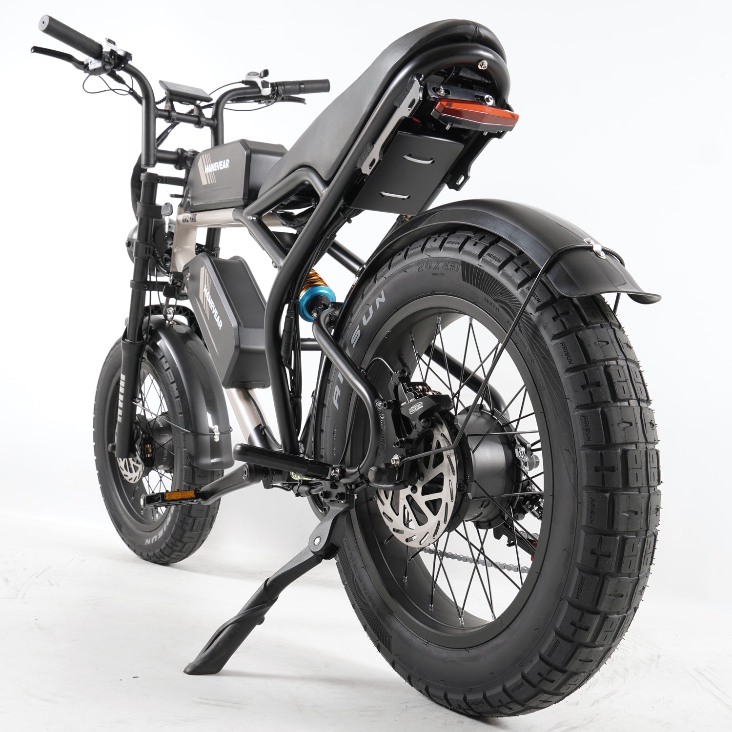 Side view of Hanevear Ham 1500W Electric Bike showing 20-inch fat tires and robust frame design