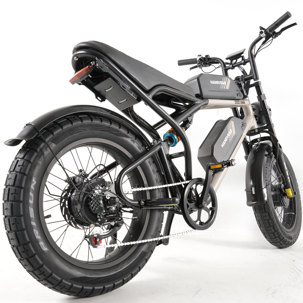 Side view of Hanevear Ham 1500W Electric Bike showing 20-inch fat tires and robust frame design