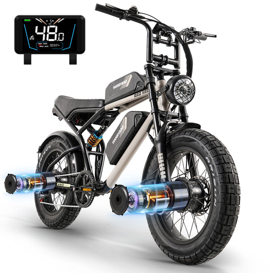Hanevear Ham 1500W Electric Mountain Bike with Dual Battery System and Full Suspension for Off-road Riding